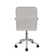 Gray Faux Leather/Polished Nickel Frame |#| Faux Leather Swivel Home Office Chair with Integrated Armrests-Gr/PolishedNickel