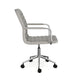 Gray Faux Leather/Polished Nickel Frame |#| Faux Leather Swivel Home Office Chair with Integrated Armrests-Gr/PolishedNickel