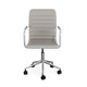 Gray Faux Leather/Polished Nickel Frame |#| Faux Leather Swivel Home Office Chair with Integrated Armrests-Gr/PolishedNickel