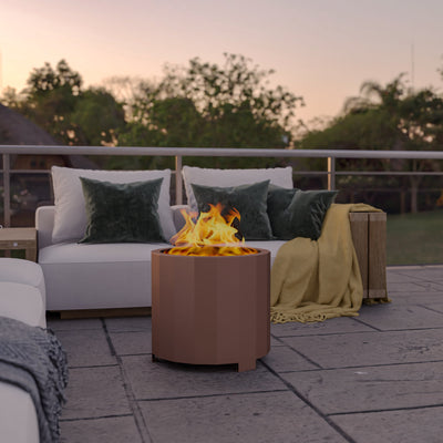 Titus Commercial Grade 19.5 inch Smokeless Outdoor Firepit, Natural Wood Burning Portable Fire Pit With Waterproof Cover