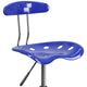 Nautical Blue |#| Vibrant Nautical Blue and Chrome Drafting Stool with Tractor Seat