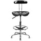 Black |#| Vibrant Black and Chrome Drafting Stool with Tractor Seat