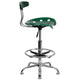 Green |#| Vibrant Green and Chrome Drafting Stool with Tractor Seat