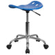 Bright Blue |#| Vibrant Bright Blue Tractor Seat and Chrome Stool - Drafting & Office Stools