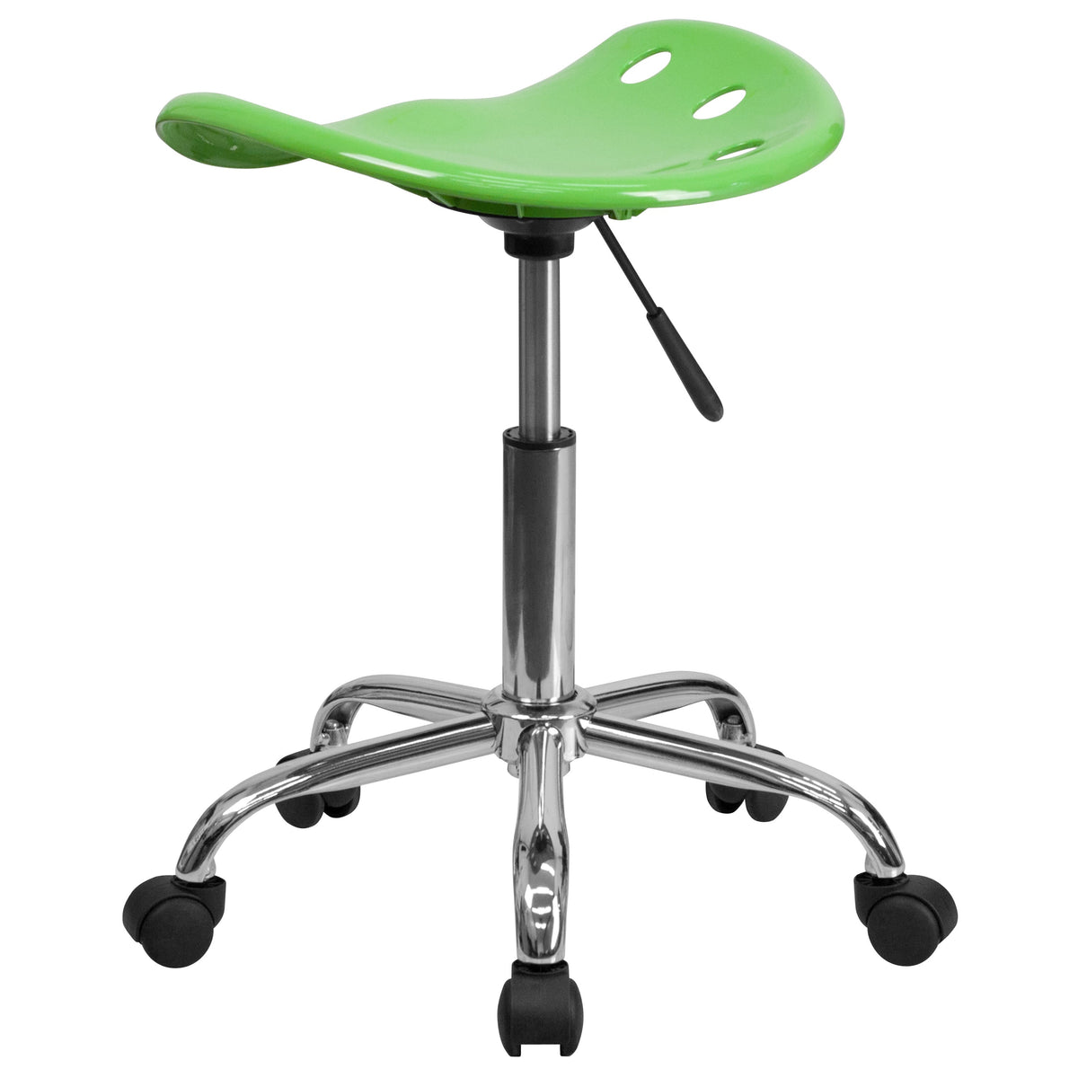 Apple Green |#| Vibrant Apple Green Tractor Seat and Chrome Stool - Drafting & Office Stools