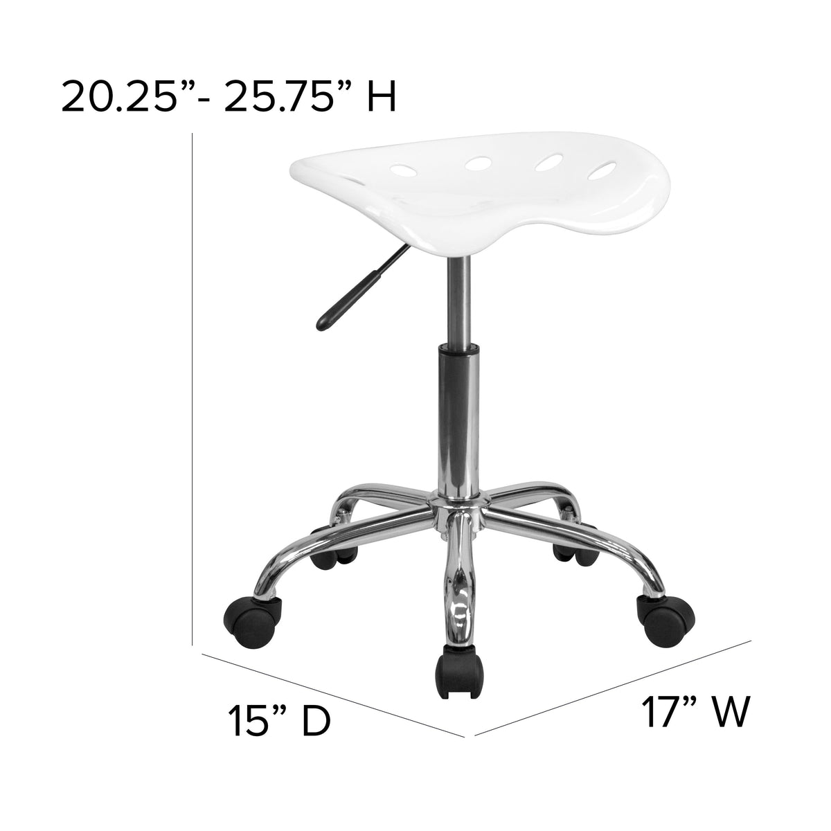 White |#| Vibrant White Tractor Seat and Chrome Stool - Drafting & Office Stools