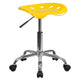 Yellow |#| Vibrant Yellow Tractor Seat and Chrome Stool - Drafting & Office Stools