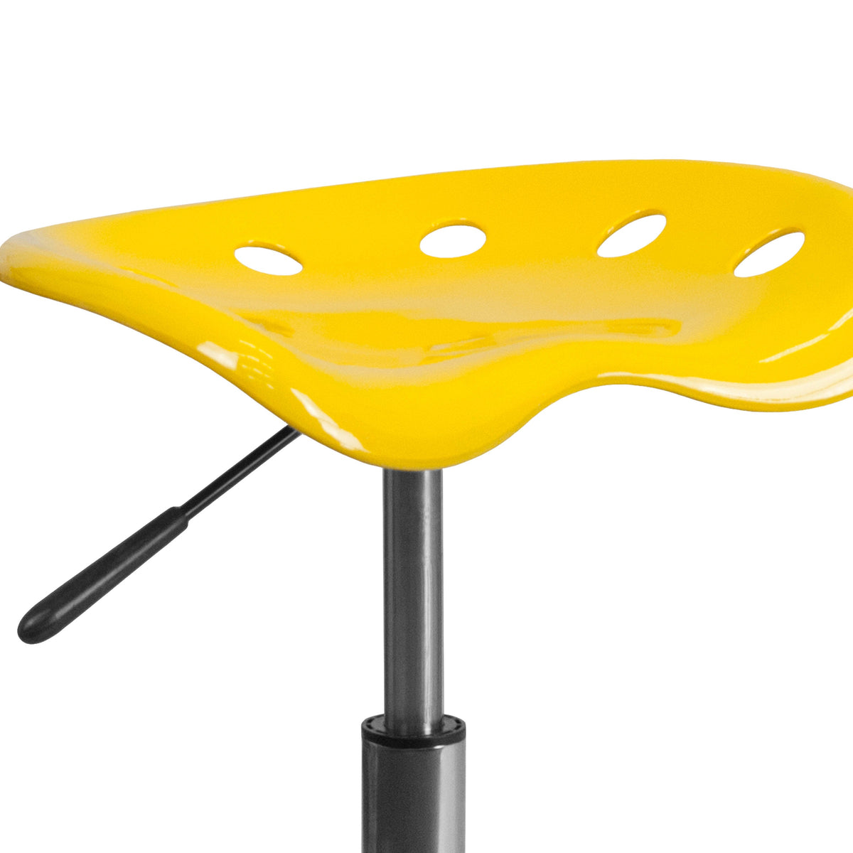 Yellow |#| Vibrant Yellow Tractor Seat and Chrome Stool - Drafting & Office Stools