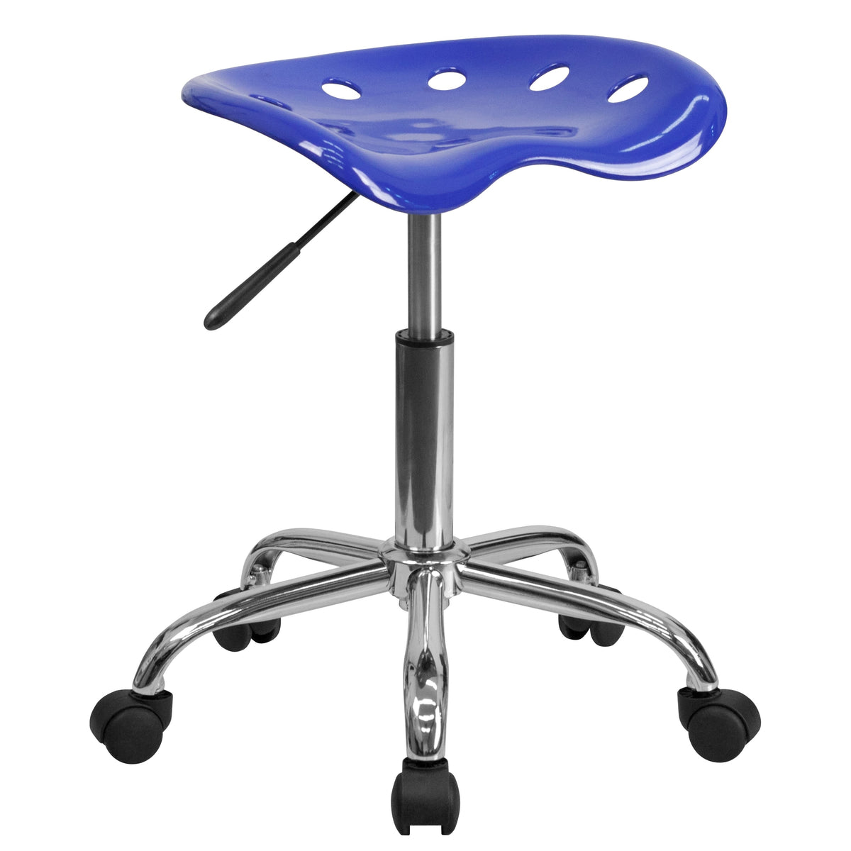 Nautical Blue |#| Vibrant Nautical Blue Tractor Seat and Chrome Stool - Drafting & Office Stools