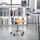 Orange |#| Vibrant Orange Tractor Seat and Chrome Stool - Drafting & Office Stools