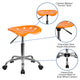 Orange |#| Vibrant Orange Tractor Seat and Chrome Stool - Drafting & Office Stools