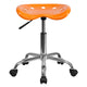 Orange |#| Vibrant Orange Tractor Seat and Chrome Stool - Drafting & Office Stools