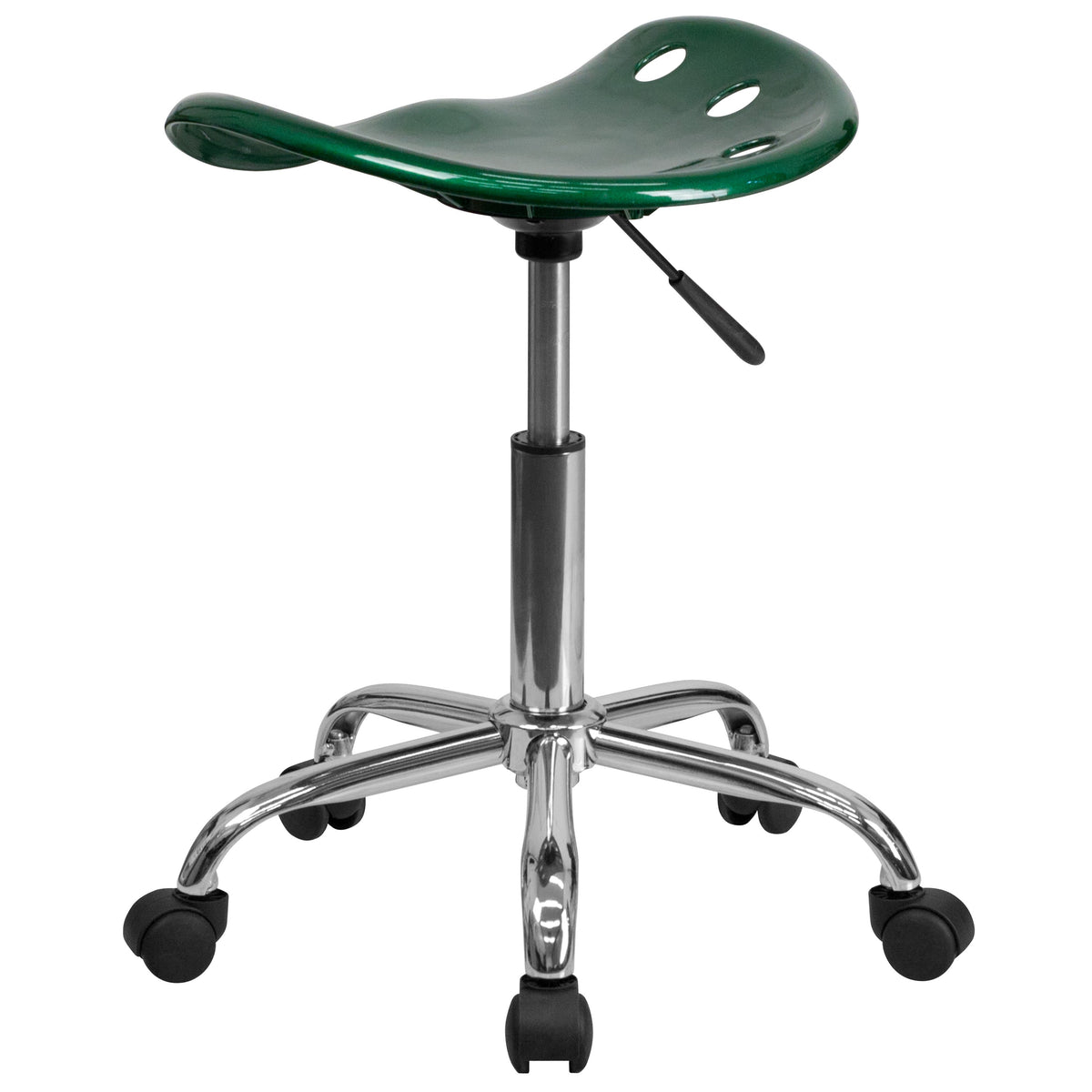 Green |#| Vibrant Green Tractor Seat and Chrome Stool - Drafting & Office Stools