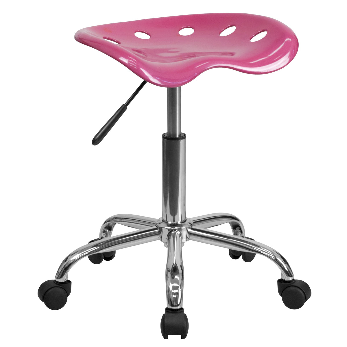 Pink |#| Vibrant Pink Tractor Seat and Chrome Stool - Drafting & Office Stools