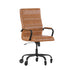 Whitney High Back Executive Swivel Office Chair with Black Frame, Arms, and Transparent Roller Wheels