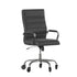 Whitney High Back Executive Swivel Office Chair with Black Frame, Arms, and Transparent Roller Wheels