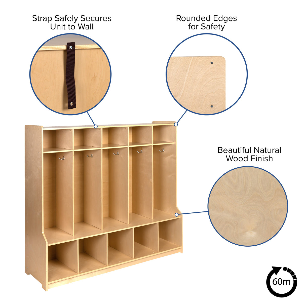 Church Locker Wooden Coat Locker with Bench MK-STRG-LOCKER- – Classroom Essentials Online