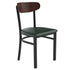 Wright Commercial Grade Dining Chair with 500 LB. Capacity Steel Frame, Solid Wood Seat, and Boomerang Back