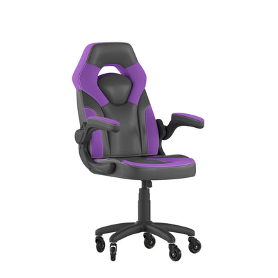 X10 Gaming Chair Racing Office Computer PC Adjustable Chair with Flip-up Arms and Transparent Roller Wheels - View 1