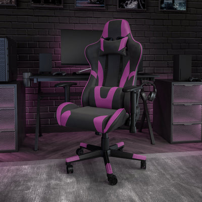 X20 Gaming Chair Racing Office Ergonomic Computer PC Adjustable Swivel Chair with Fully Reclining Back in Red LeatherSoft