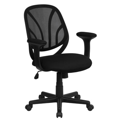 Y-GO Office Chair Mid-Back Mesh Swivel Task Office Chair with Flex Bars and Arms