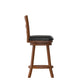 Black Vinyl/Antique Oak Frame |#| Commercial Wooden Swivel Counter Stools - Antique Oak/Black LeatherSoft