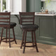 Black Vinyl/Espresso Frame |#| Commercial Wooden Swivel Counter Stools - Espresso/Black LeatherSoft