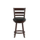 Black Vinyl/Espresso Frame |#| Commercial Wooden Swivel Counter Stools - Espresso/Black LeatherSoft